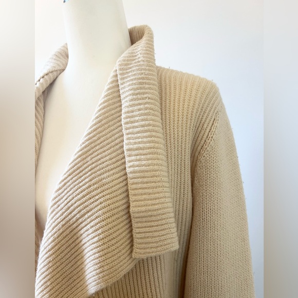 VINCE Tan Cardigan Draped Front Long, luxury Yak Wool - size Medium - Picture 5 of 10